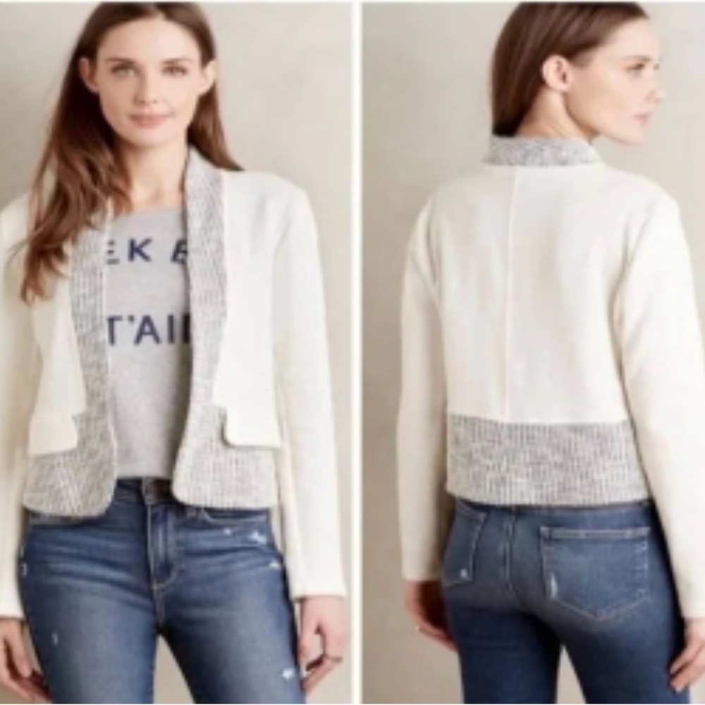Anthropologie Dolan Left Coast White and Black Blazer NWT